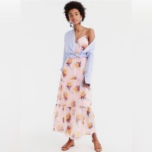 J. Crew Mercantile boho pink floral maxi dress NWT